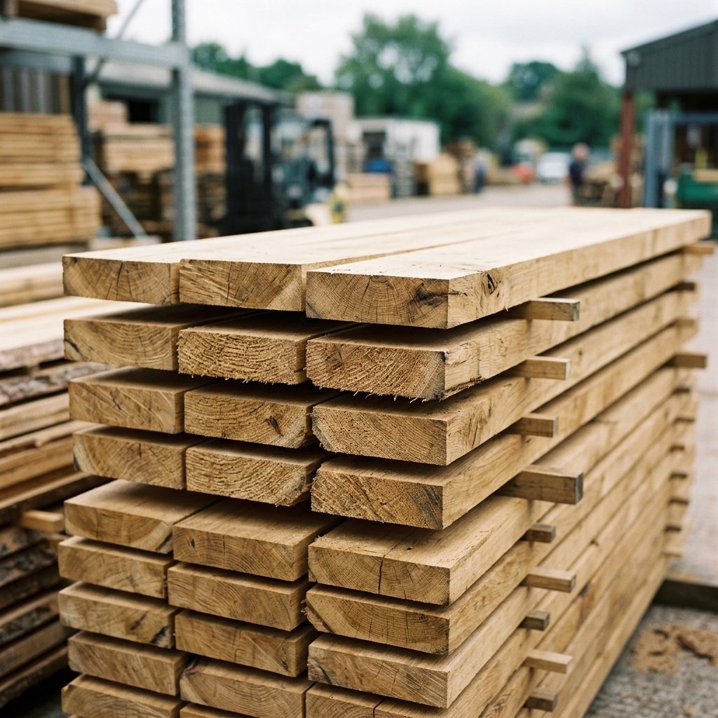 Stack of solid timber