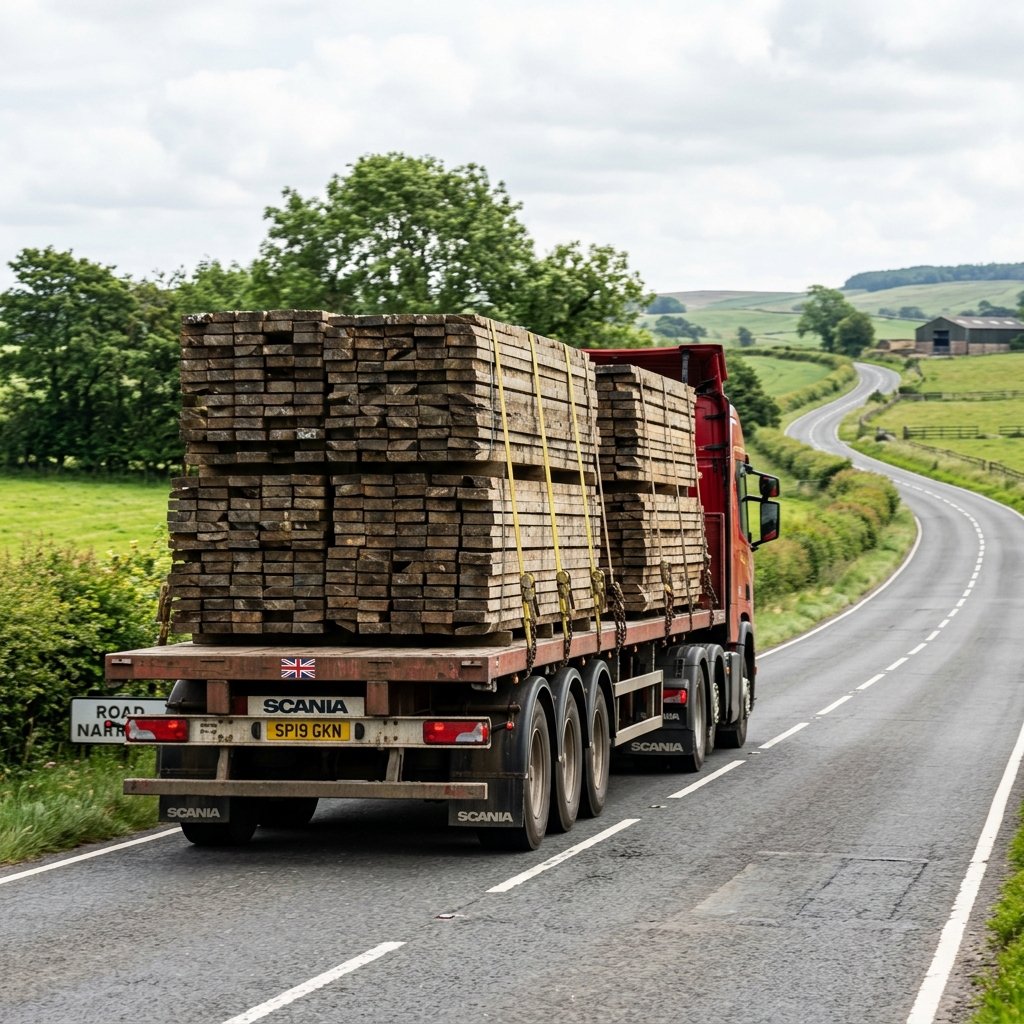 Timber truck on the road